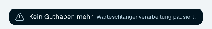 Kein Guthaben mehr
