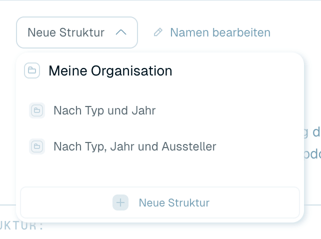 Eine Organisation in der Schnellumbenennung verwenden