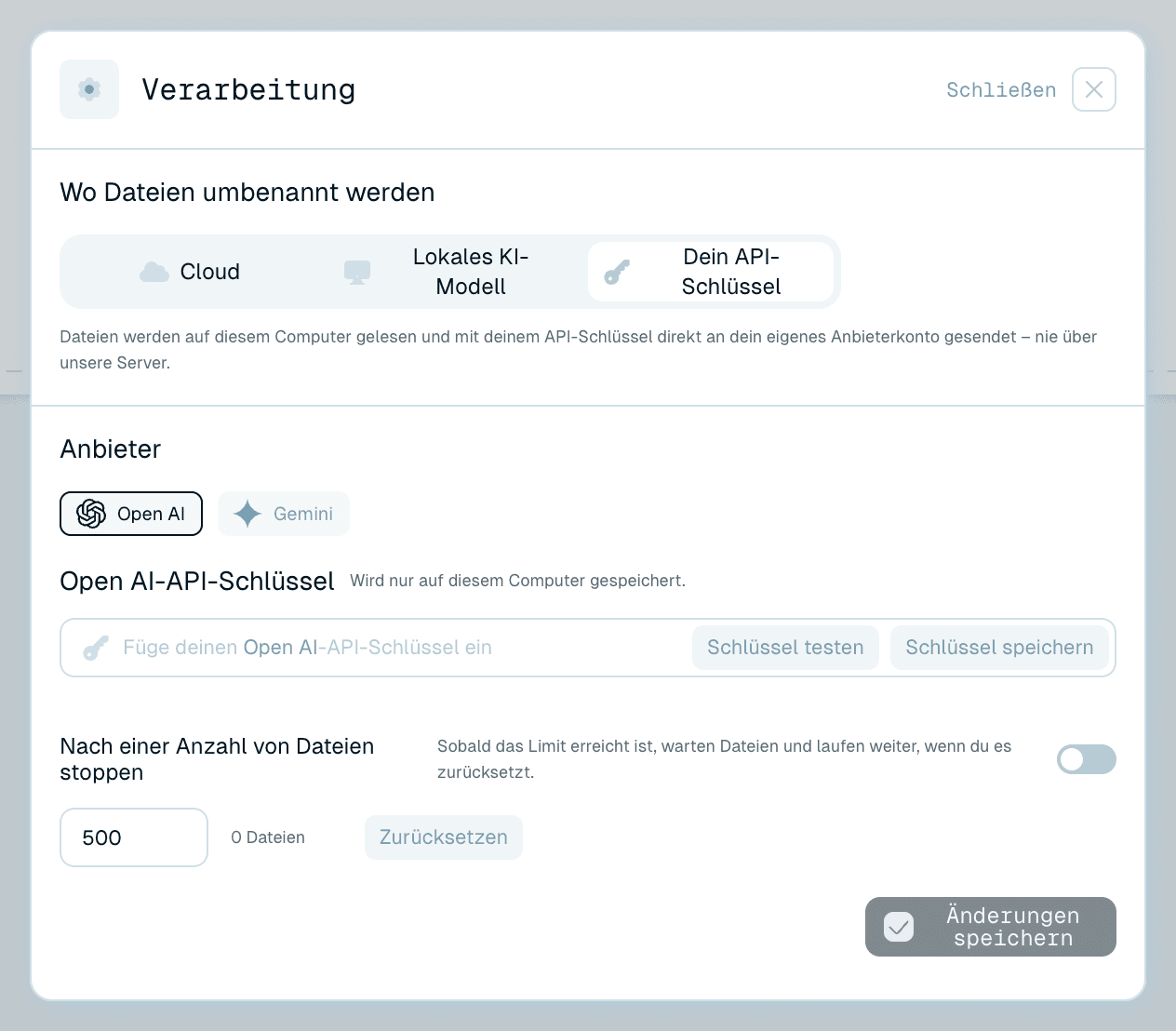 Dein eigener API-Schlüssel - dein Anbieterkonto