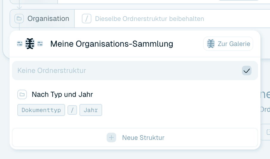 Schritt 3 - Eine Organisation wählen (optional)