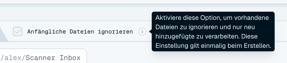 Anfängliche Dateien ignorieren