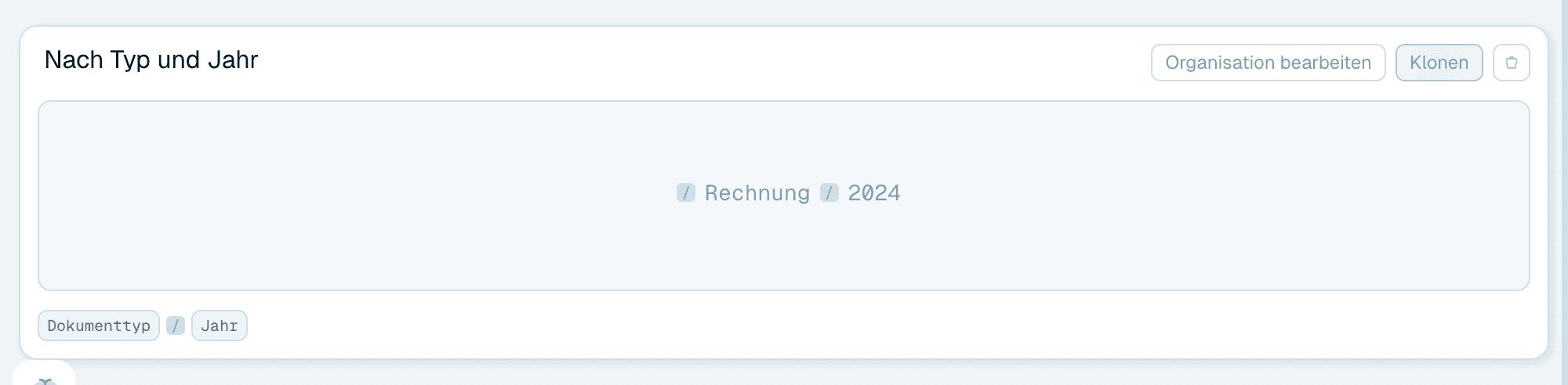 Eine Vorlage oder Organisation klonen