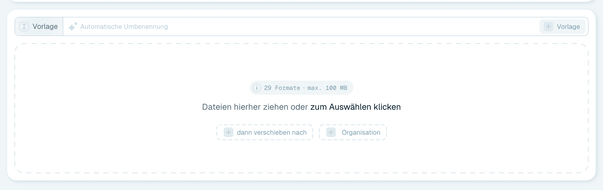 Der Schnellumbenennen-Bildschirm, Zeile für Zeile