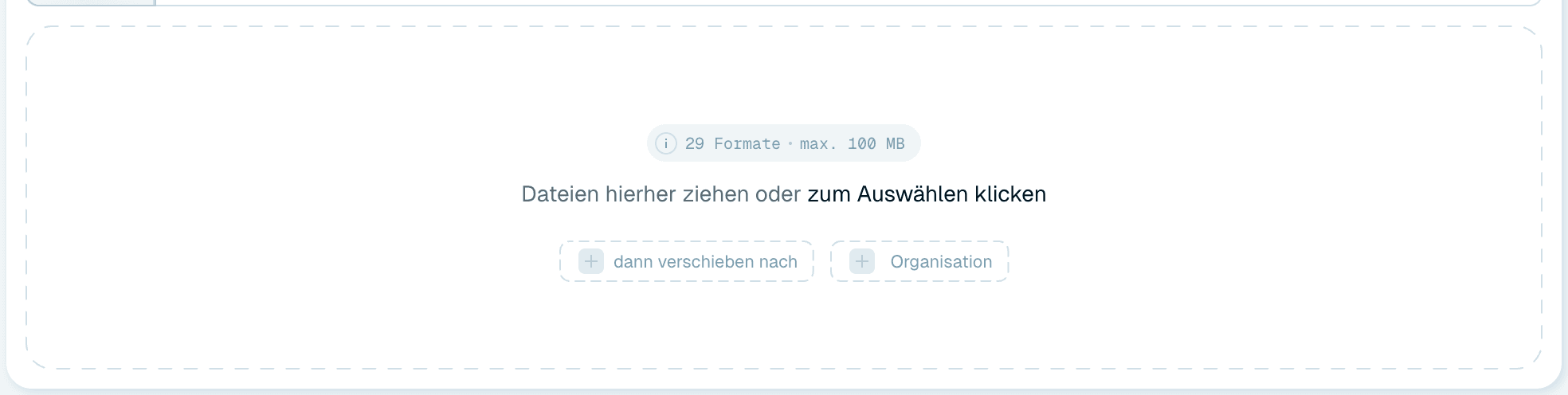 Der Ablagebereich