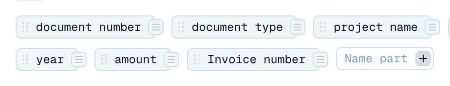 Creating name parts