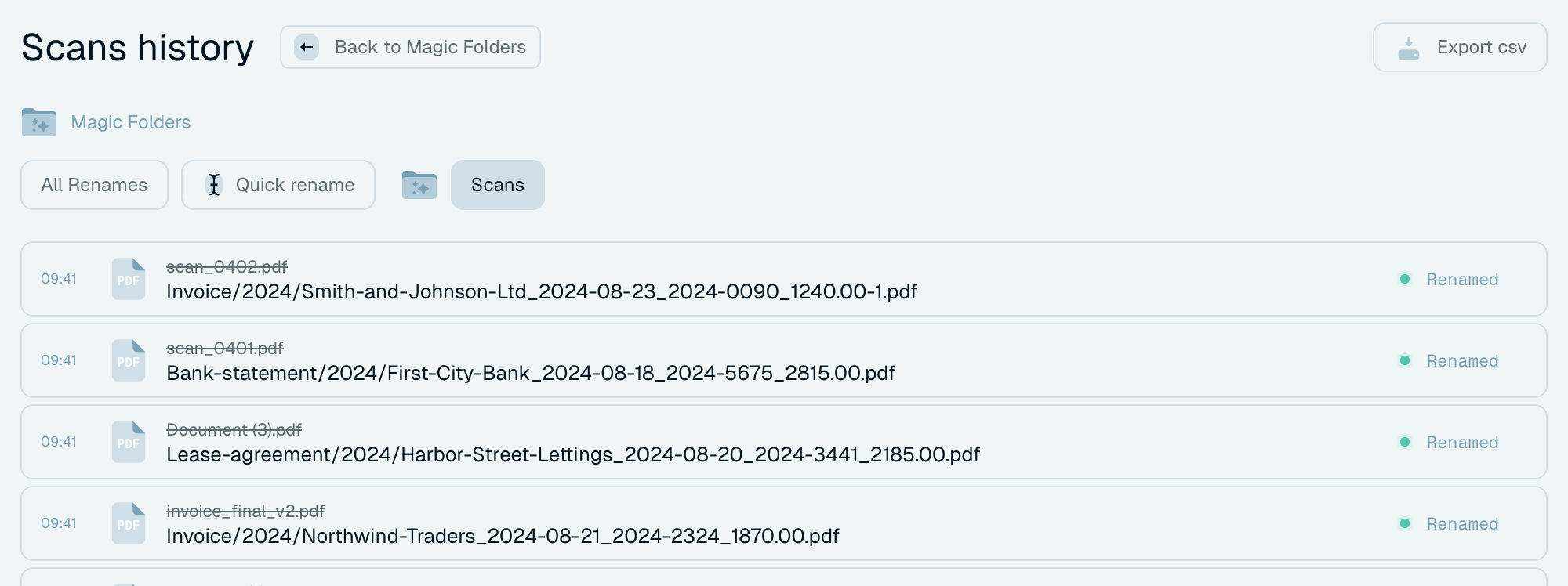 Activity feed