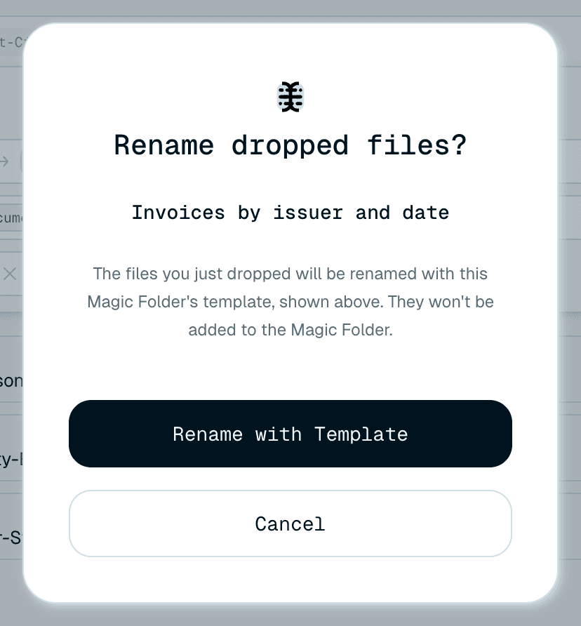 Dropping files onto a card
