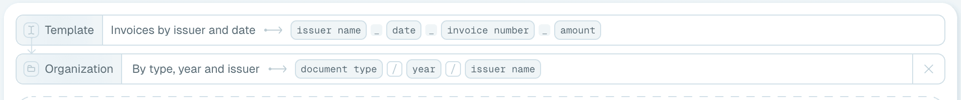 Using an organization in Quick Rename