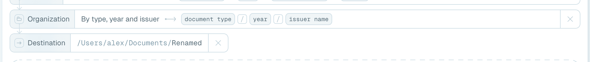 Using an organization in Quick Rename