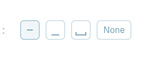 Formatting settings