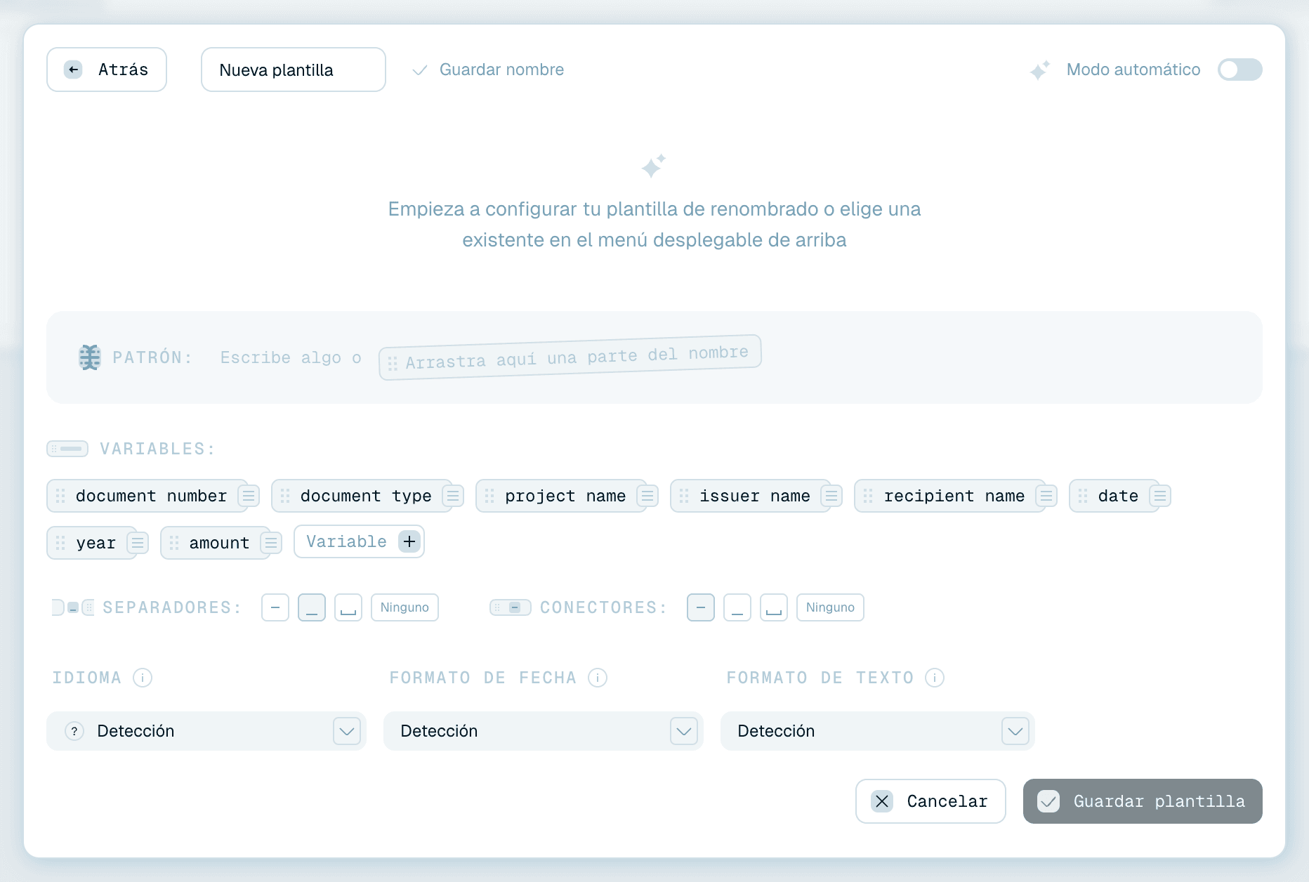 Abrir el editor de plantillas