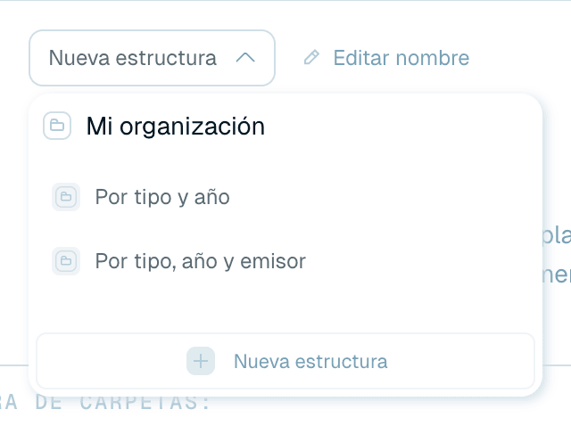 Usar una organización en Renombrado rápido