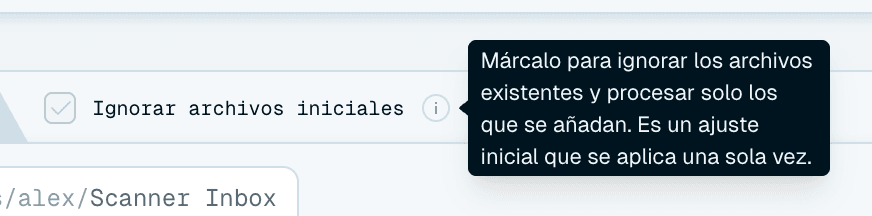 Ignorar archivos iniciales