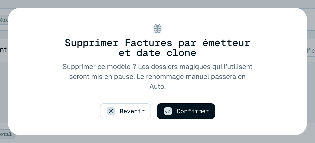 Supprimer un modèle
