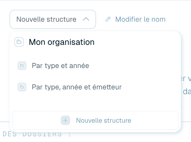 Utiliser une organisation dans le Renommage rapide