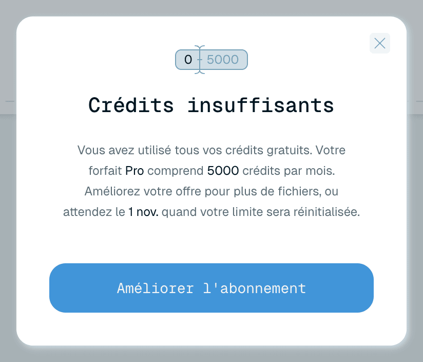 Quand vous n'avez plus de crédits