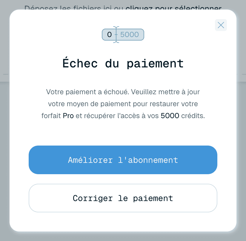Problèmes de paiement