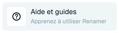 Le menu utilisateur