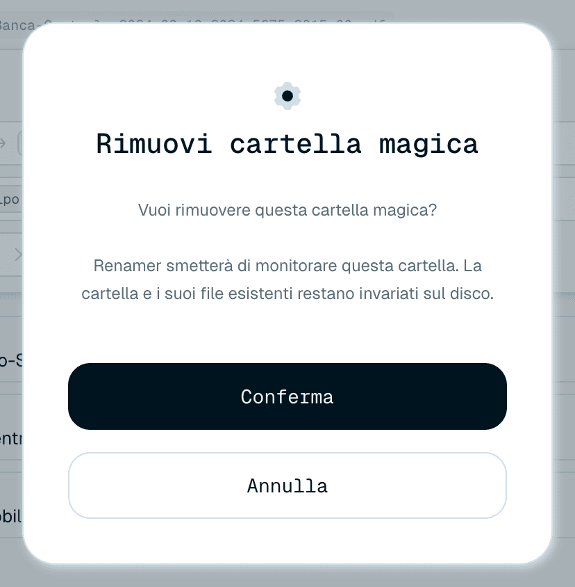 Il menu delle azioni