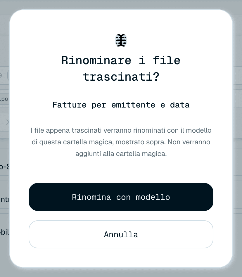 Trascinare file su una scheda