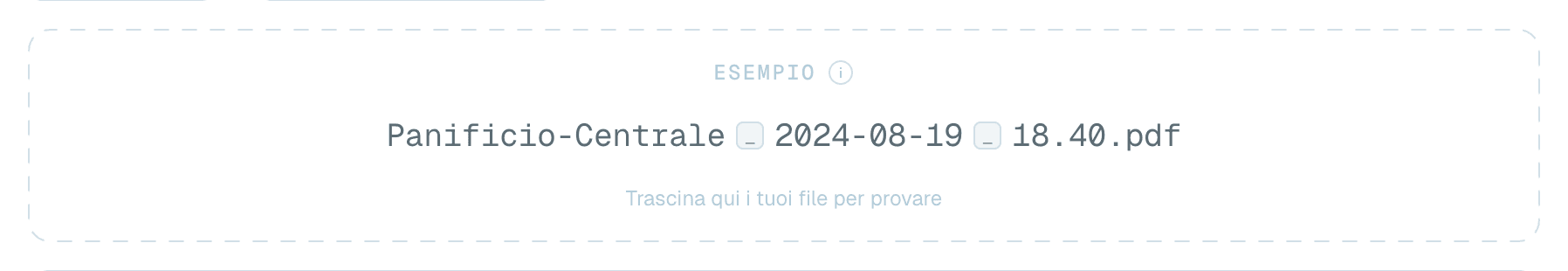 L'anteprima Esempio dal vivo