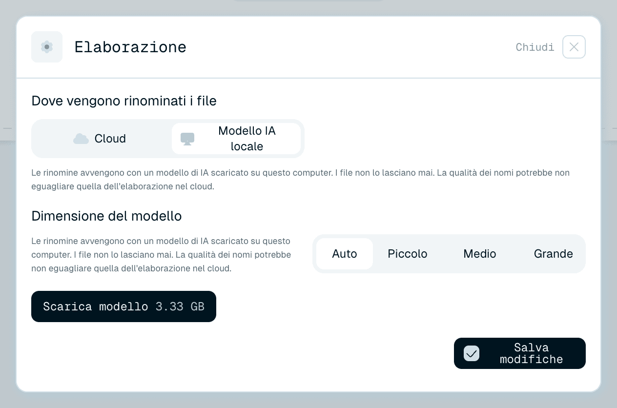 Modello IA locale - sul tuo computer