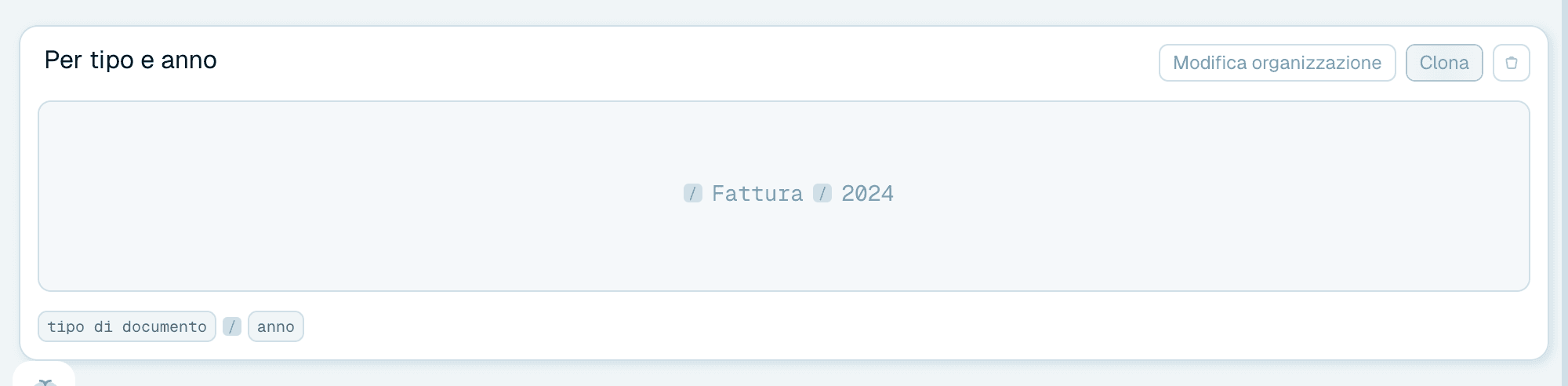 Clona un modello o un'organizzazione