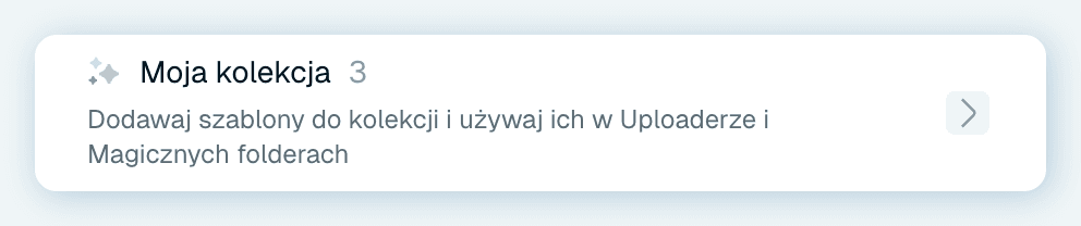 Twoja kolekcja - szablony, które należą do Ciebie