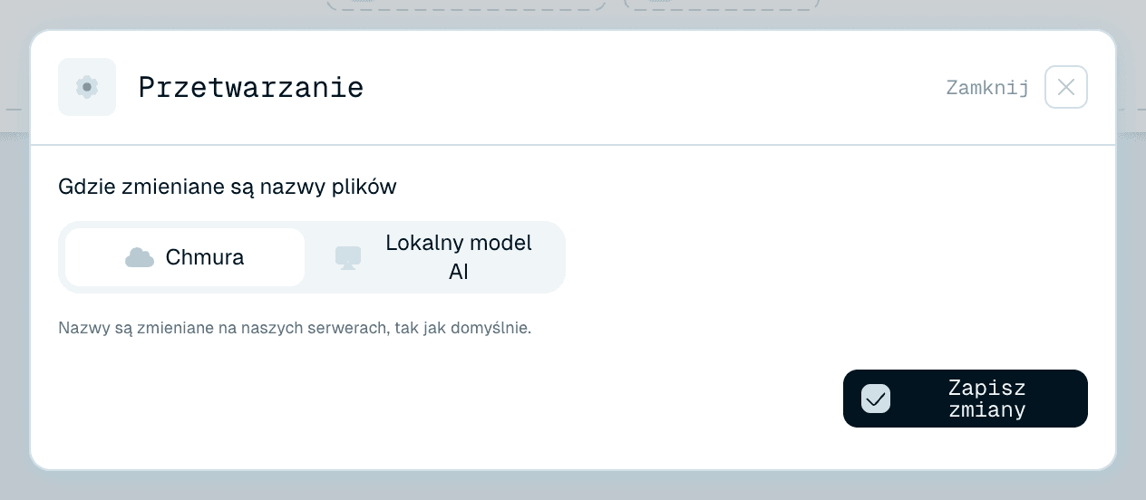 Chmura - opcja domyślna