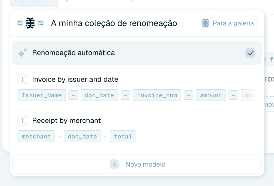 Na Renomeação rápida