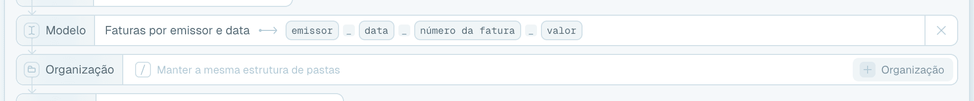 Passo 2 - Escolher o modelo de nomeação