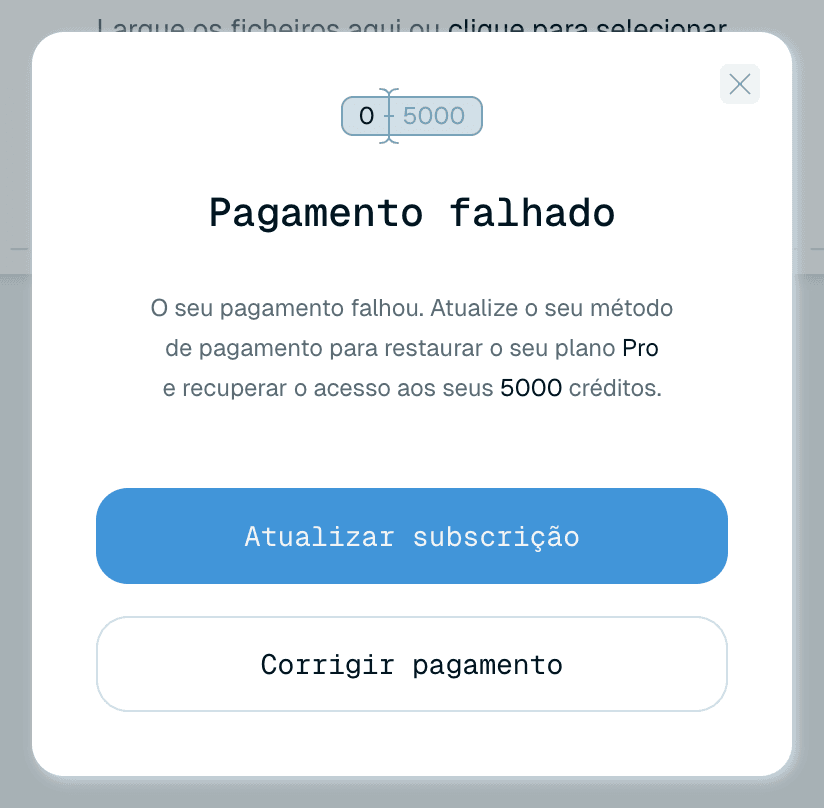 Problemas de pagamento