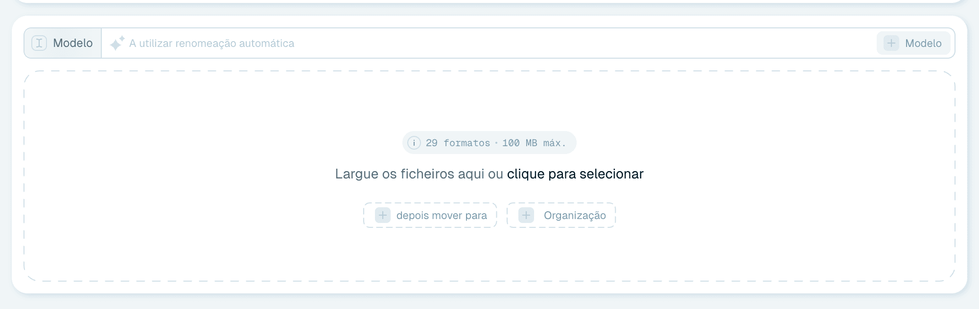 O ecrã de Renomeação rápida, linha a linha