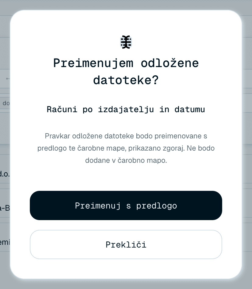 Odlaganje datotek na kartico