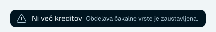 Zmanjkalo je kreditov