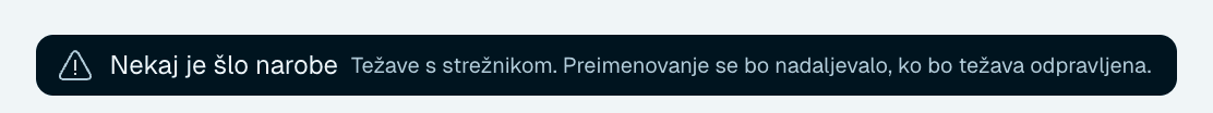 Težave s povezavo