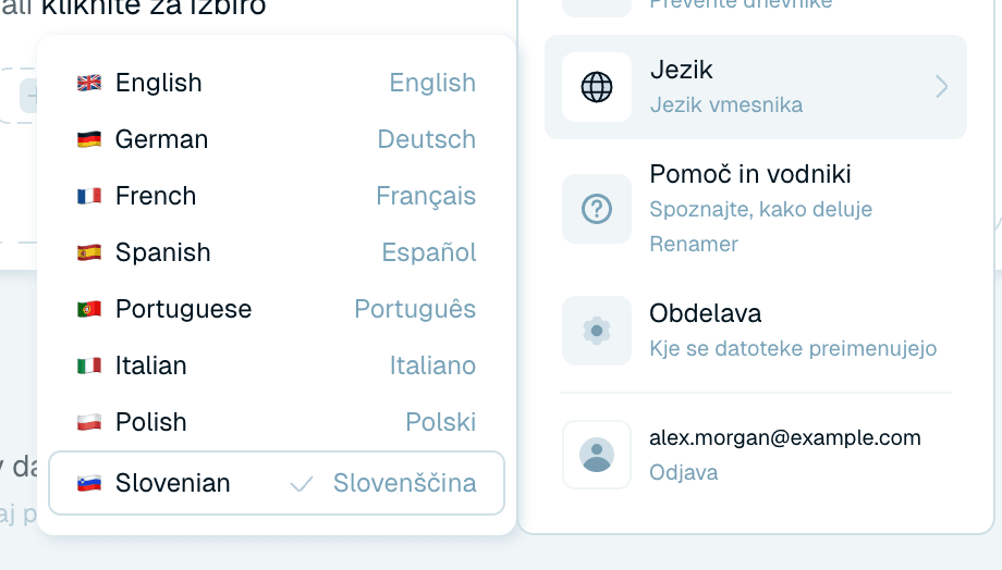 Uporabniški meni